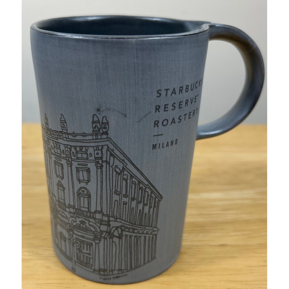 Starbucks Reserve Roastery Milano Mug 10oz Slate Gray Architectural Sketch Italy